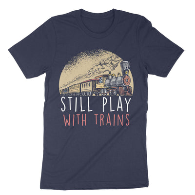 Navy Still Play Trains T-Shirt#color_navy