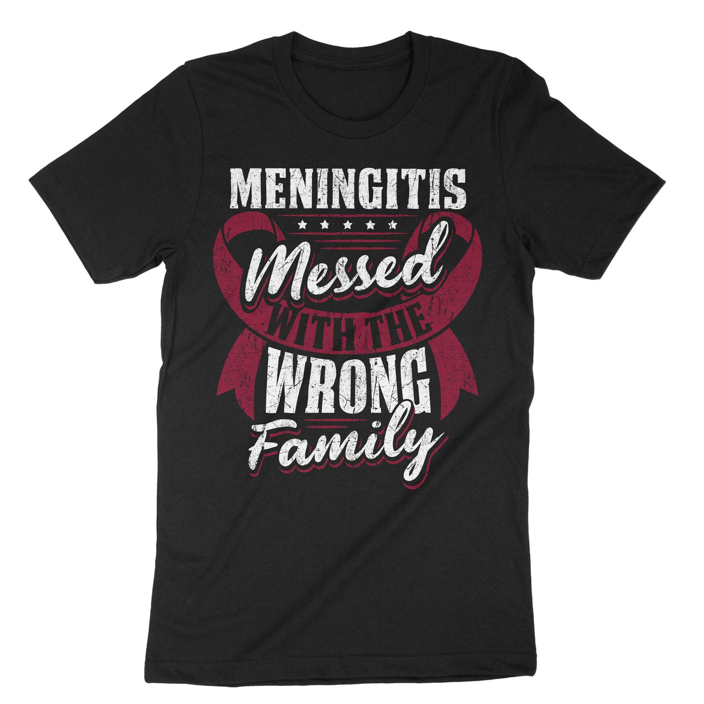 Black Meningitis Messed With The Wrong Family T-Shirt#color_black
