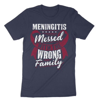 Navy Meningitis Messed With The Wrong Family T-Shirt#color_navy