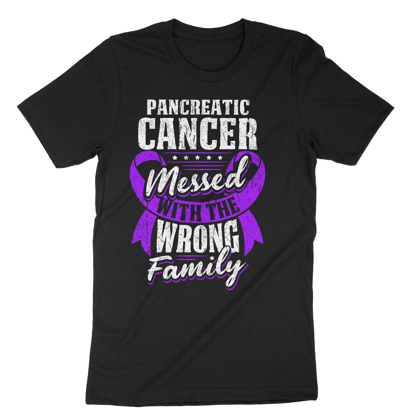 Black Pancreatic Cancer Messed With The Wrong Family T-Shirt#color_black
