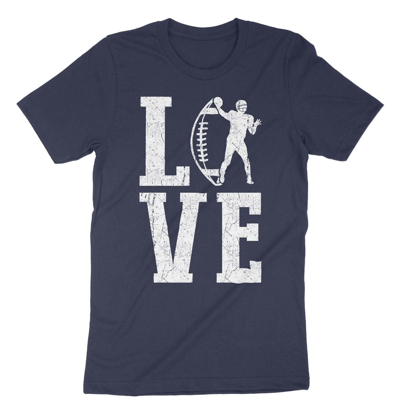 Navy Love Football T-Shirt#color_navy