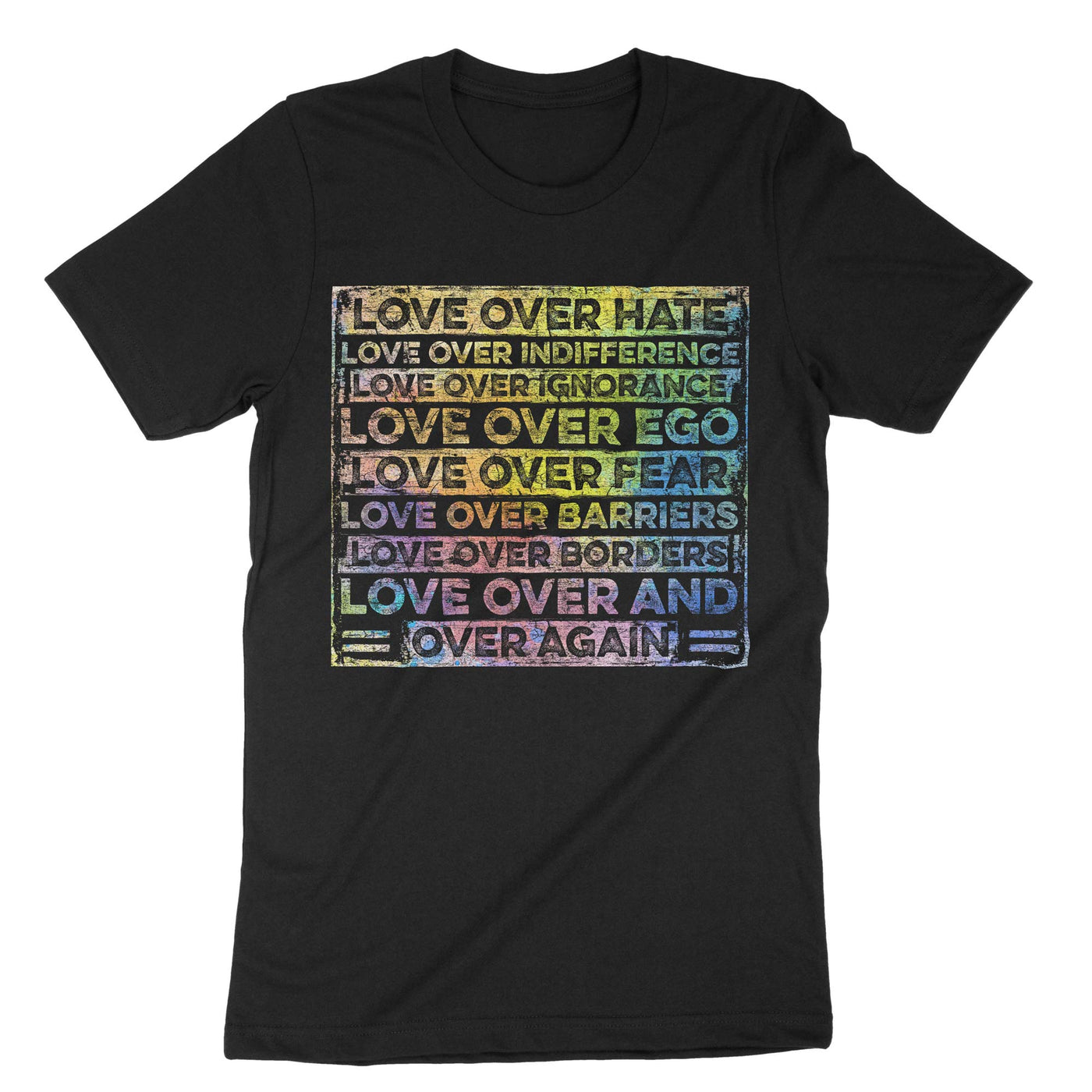 Black Love Over Hate T-Shirt#color_black