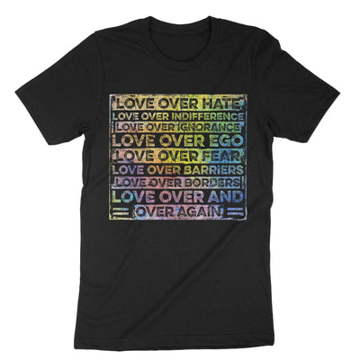 Black Love Over Hate T-Shirt#color_black