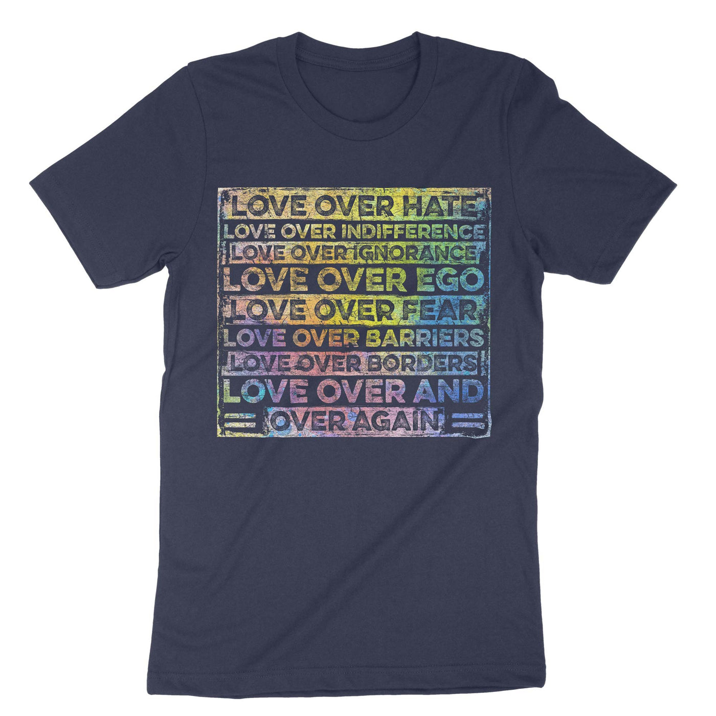 Navy Love Over Hate T-Shirt#color_navy