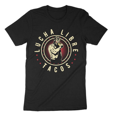 Black Lucha Libre Tacos T-Shirt#color_black