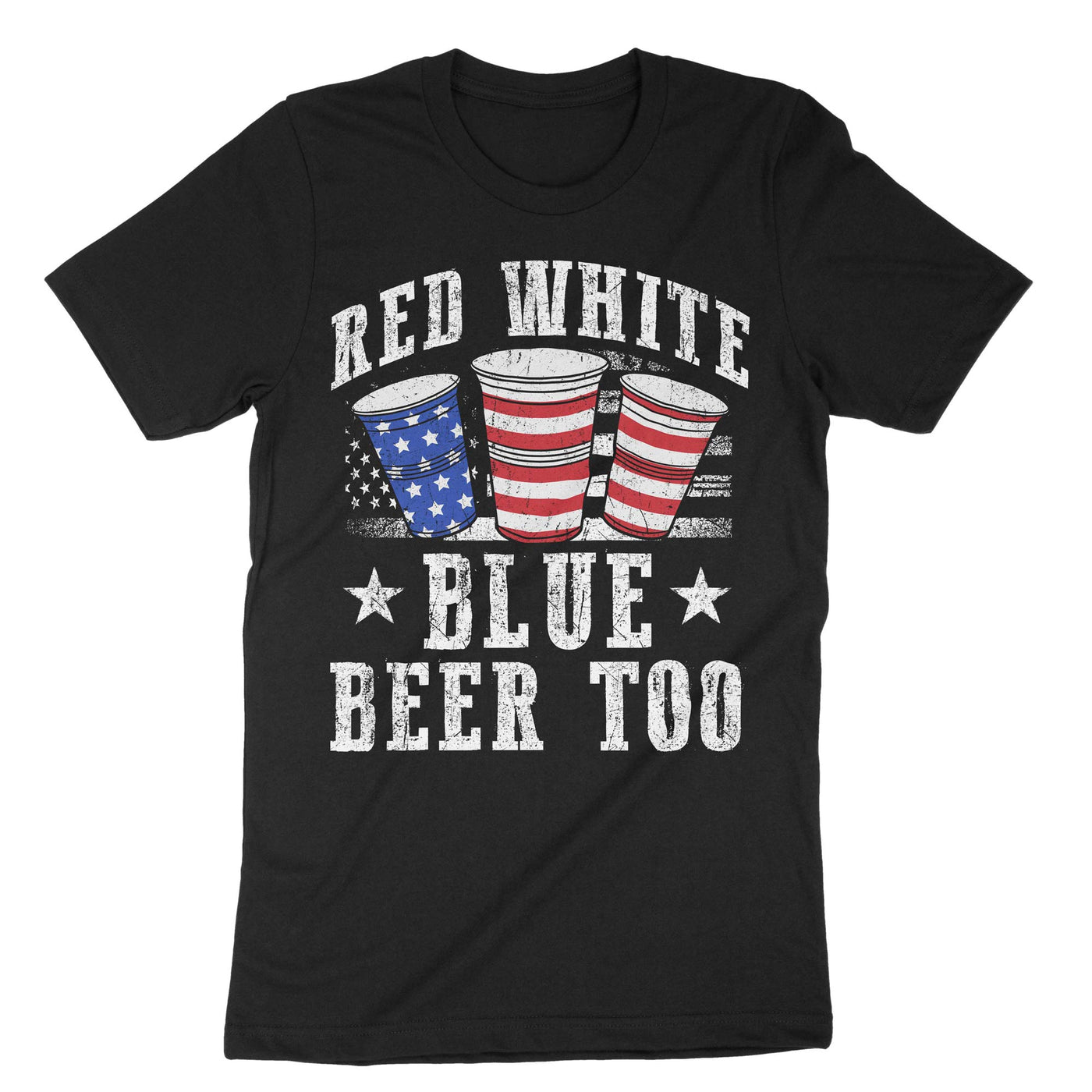 Black Red White Blue Beer Too T-Shirt#color_black