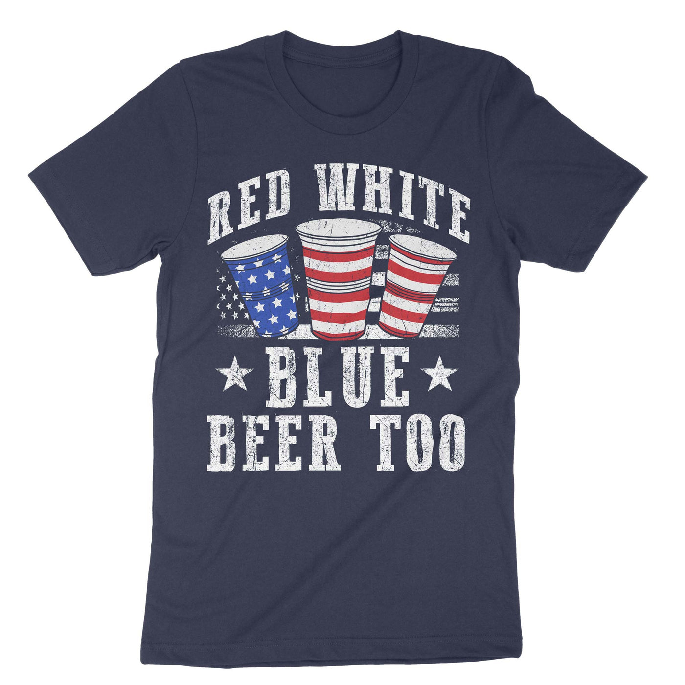 Navy Red White Blue Beer Too T-Shirt#color_navy