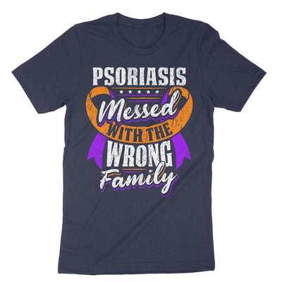 Navy Psoriasis Messed With The Wrong Family T-Shirt#color_navy