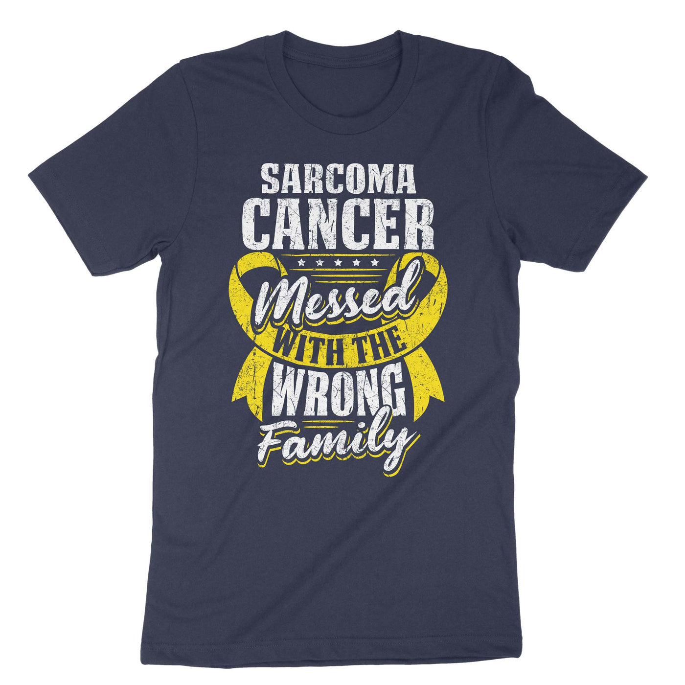 Navy Sarcoma Cancer Messed With The Wrong Family T-Shirt#color_navy