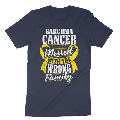 Navy Sarcoma Cancer Messed With The Wrong Family T-Shirt#color_navy
