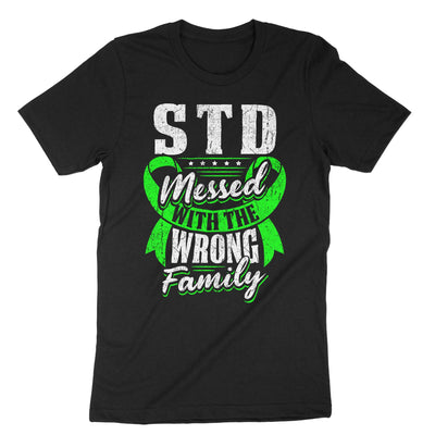 Black Std Messed With The Wrong Family T-Shirt#color_black