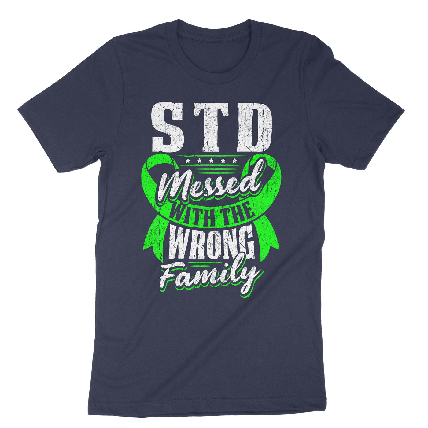 Navy Std Messed With The Wrong Family T-Shirt#color_navy