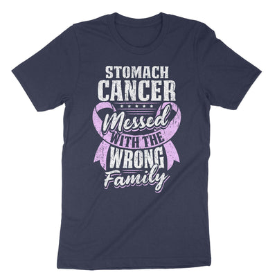 Navy Stomach Cancer Messed With The Wrong Family T-Shirt#color_navy
