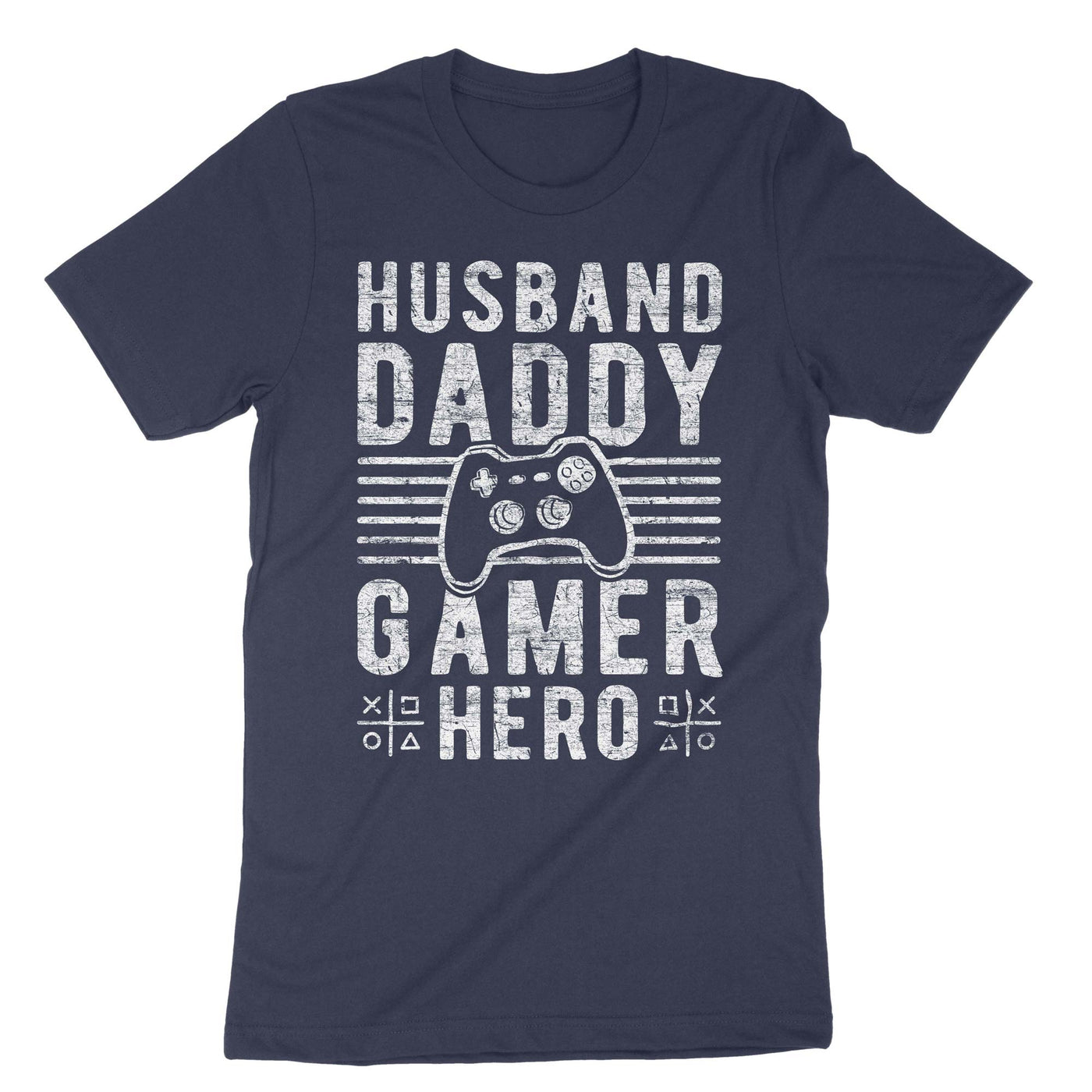 Navy Husband Daddy Gamer Hero T-Shirt#color_navy