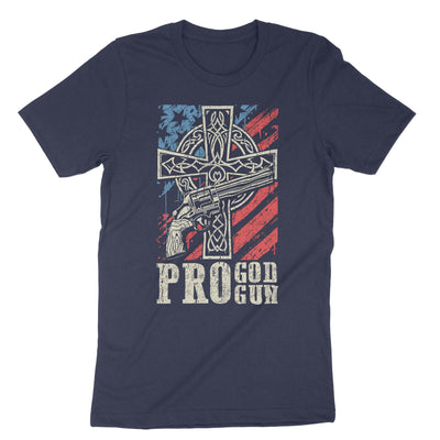 Navy Pro God Pro Gun T-Shirt#color_navy