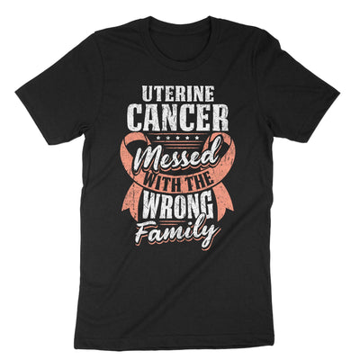 Black Uterine Cancer Messed With The Wrong Family T-Shirt#color_black