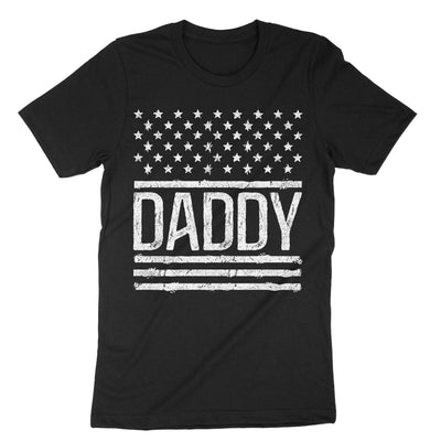 Black Daddy Usa Flag T-Shirt#color_black