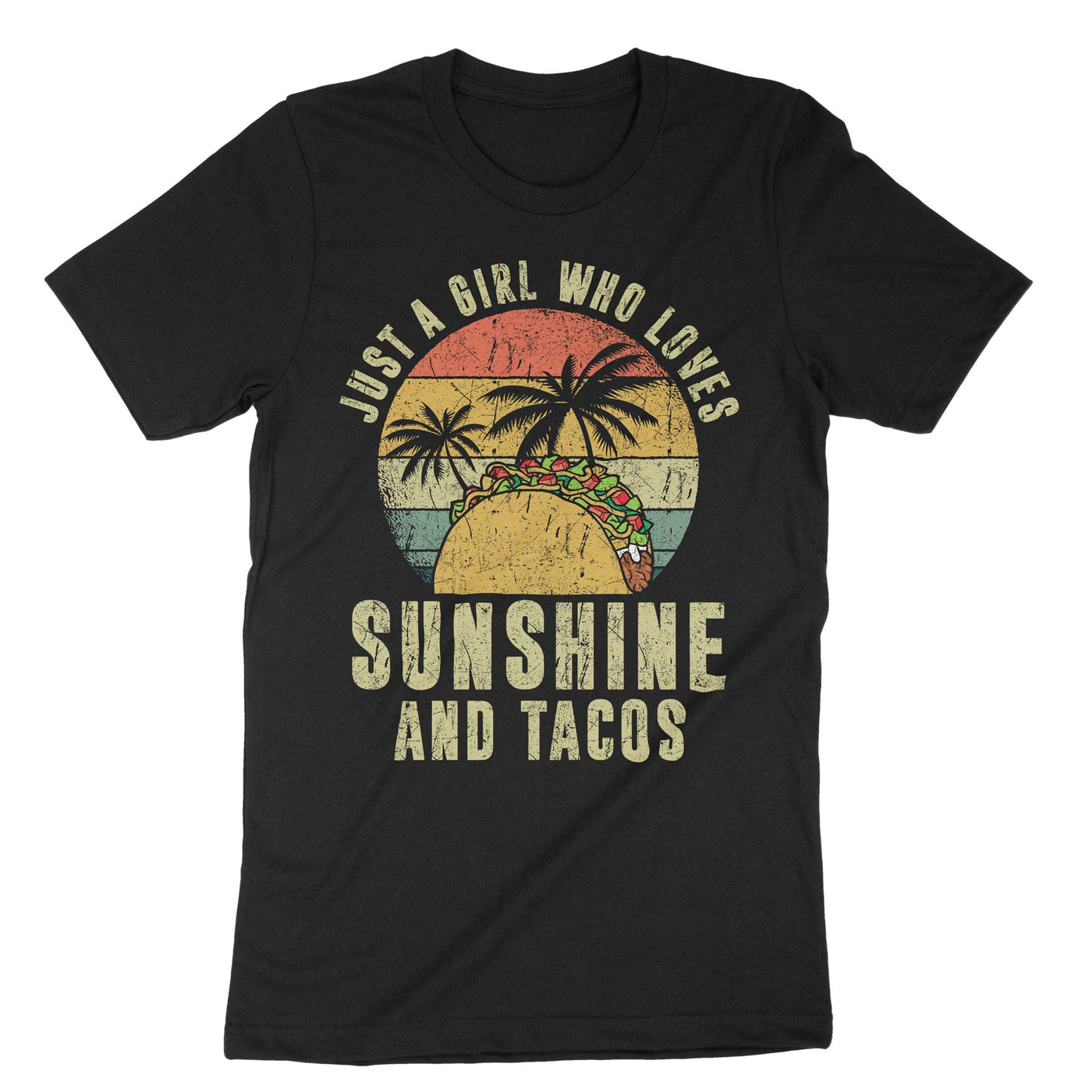 Black Just A Girl Who Loves Sunshine And Tacos T-Shirt#color_black