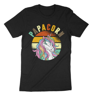 Black Papa Unicorn T-Shirt#color_black