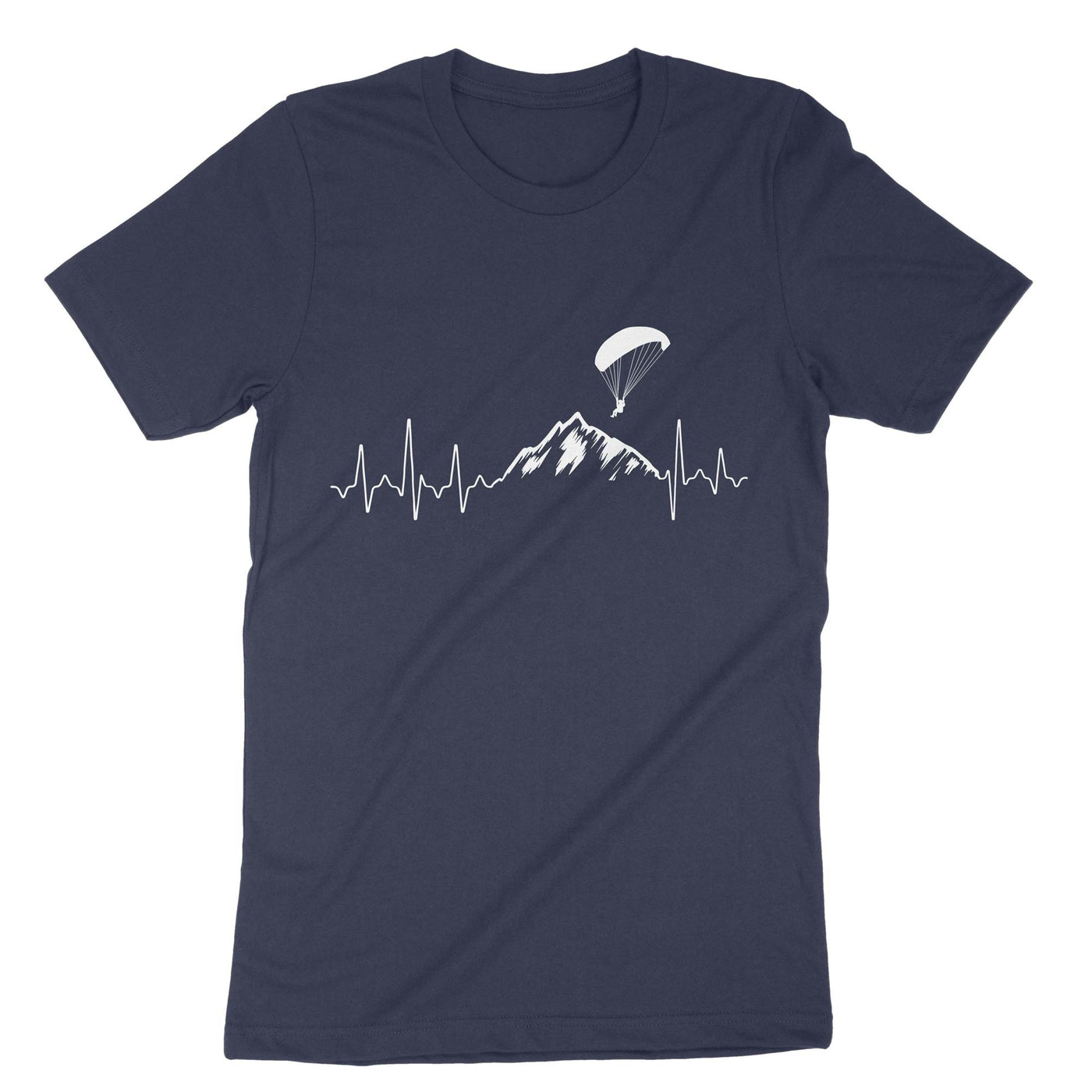 Navy Paragliding Heartbeat T-Shirt#color_navy