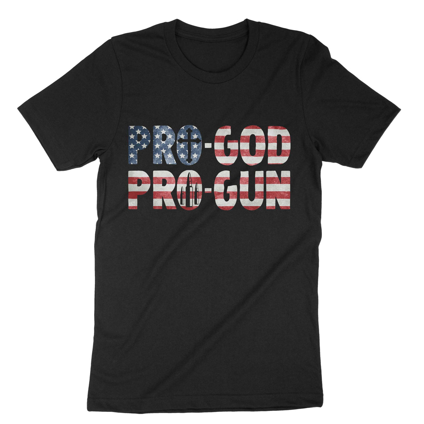 Black Pro God Pro Gun T-Shirt#color_black