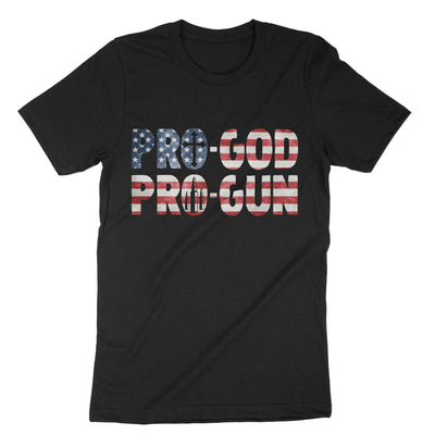 Black Pro God Pro Gun T-Shirt#color_black