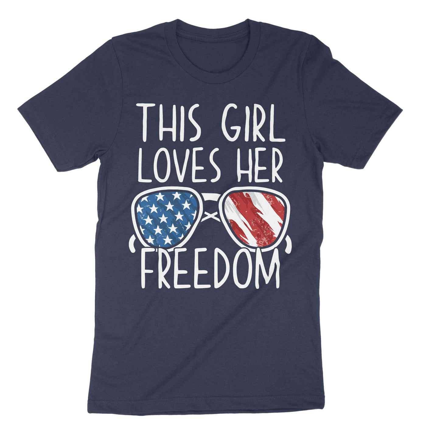 Navy This Girl Loves Her Freedom T-Shirt#color_navy