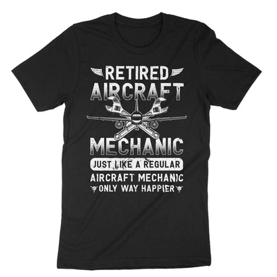 Black Retired Aircraft Mechanic T-Shirt#color_black
