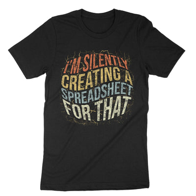 Black Retro Funny Spreadsheet Actuary Statistician T-Shirt#color_black