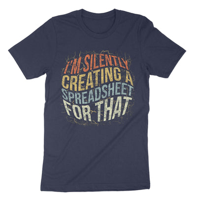 Navy Retro Funny Spreadsheet Actuary Statistician T-Shirt#color_navy