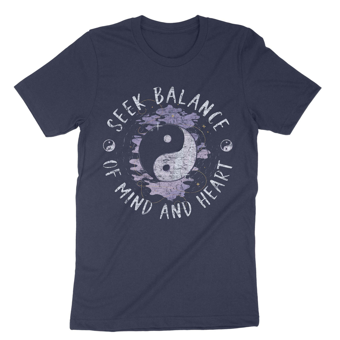 Navy Seek Balance Of Mind And Heart T-Shirt#color_navy