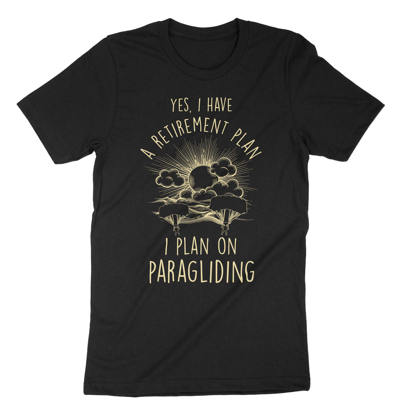 Black Paragliding Retirement Plan T-Shirt#color_black