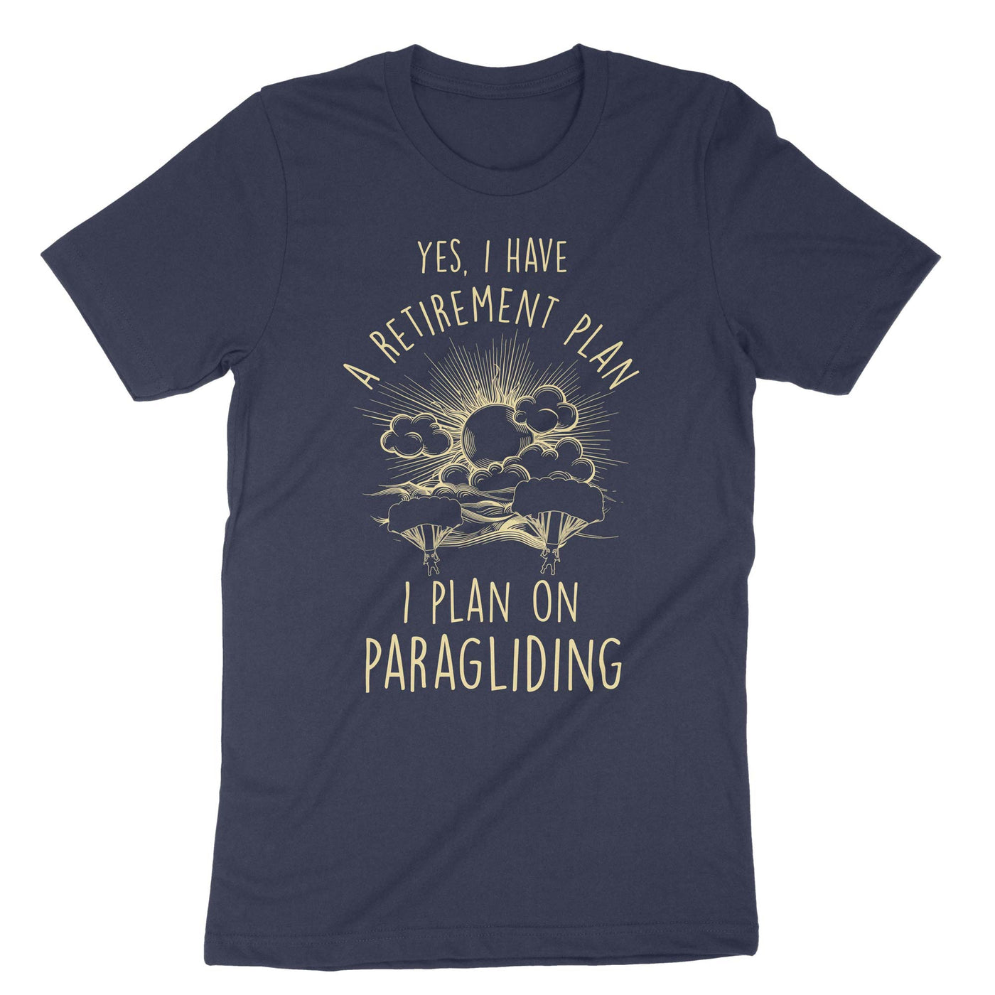 Navy Paragliding Retirement Plan T-Shirt#color_navy