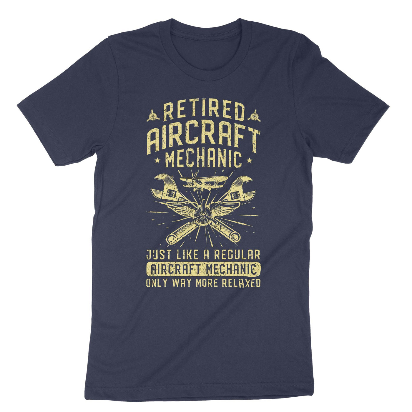 Navy Retired Aircraft Mechanic T-Shirt#color_navy