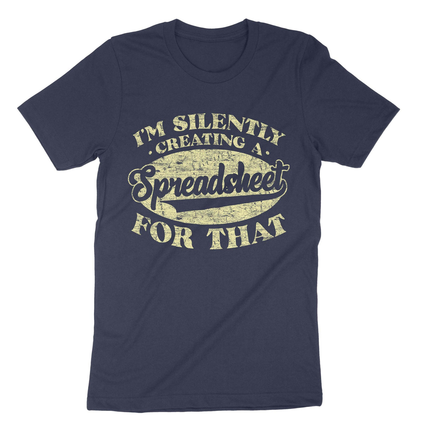 Navy Retro Funny Spreadsheet Actuary Statistician T-Shirt#color_navy