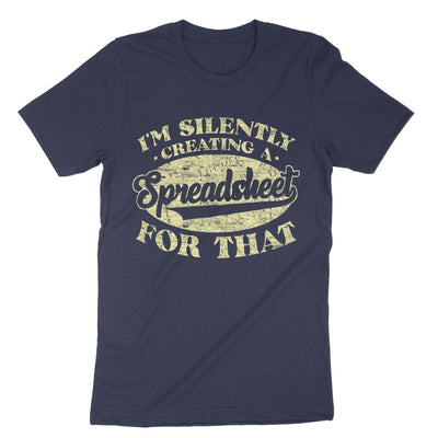Navy Retro Funny Spreadsheet Actuary Statistician T-Shirt#color_navy