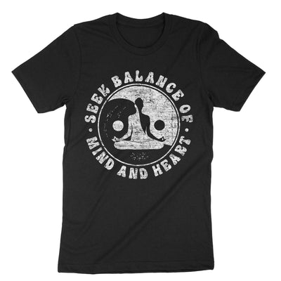 Black Seek Balance Of Mind And Heart T-Shirt#color_black