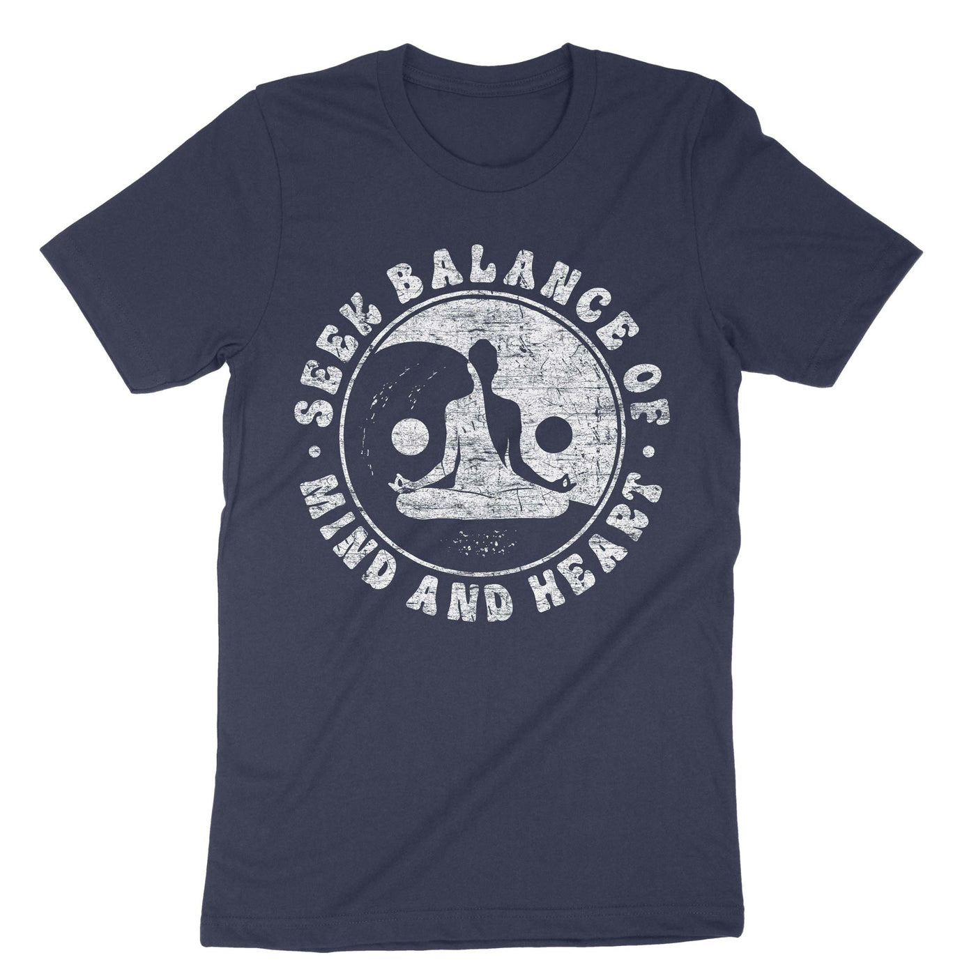 Navy Seek Balance Of Mind And Heart T-Shirt#color_navy