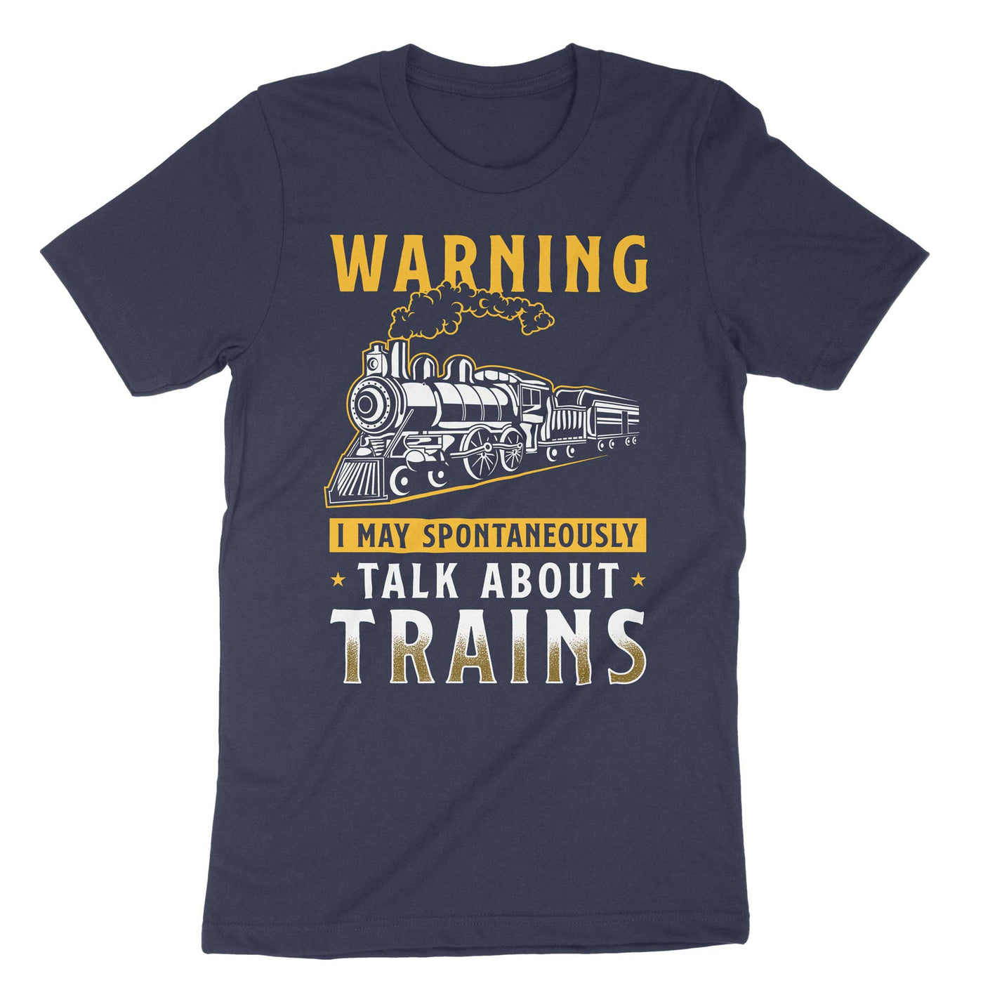 Navy Warning Talk Trains T-Shirt#color_navy