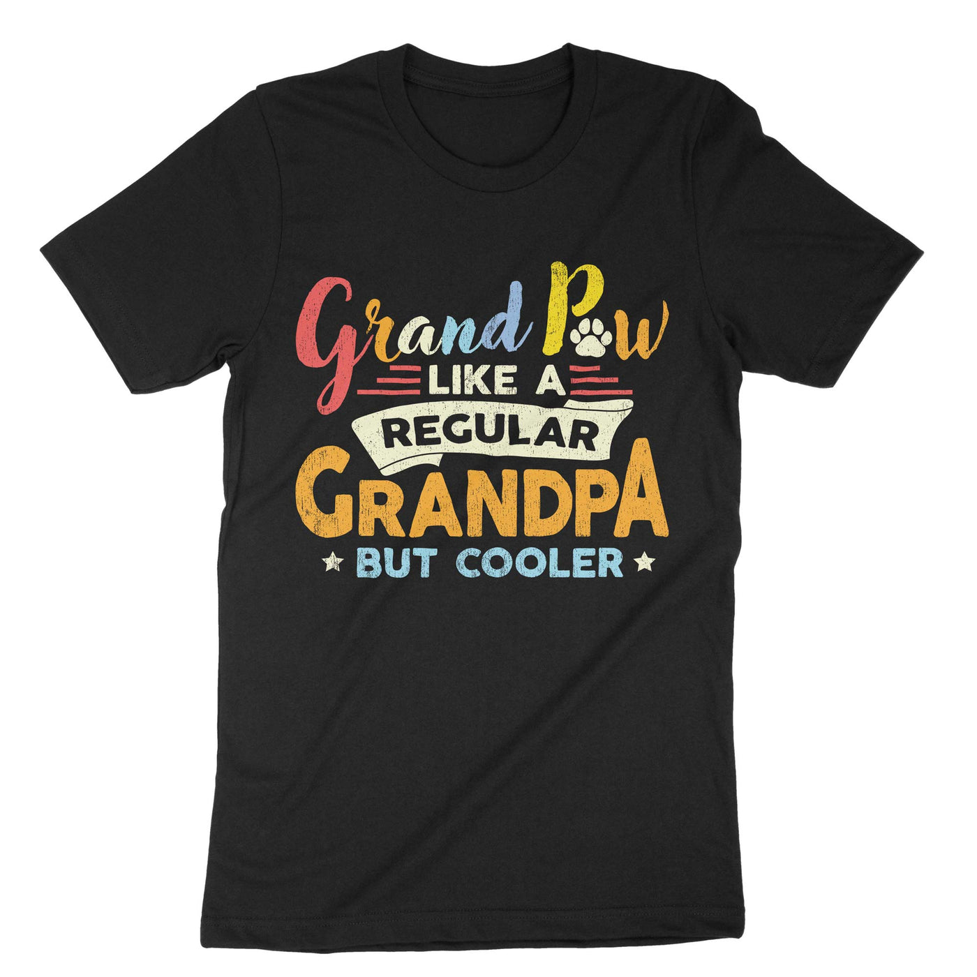 Black Grand Paw Like A Regular Grandpa But Cooler T-Shirt#color_black