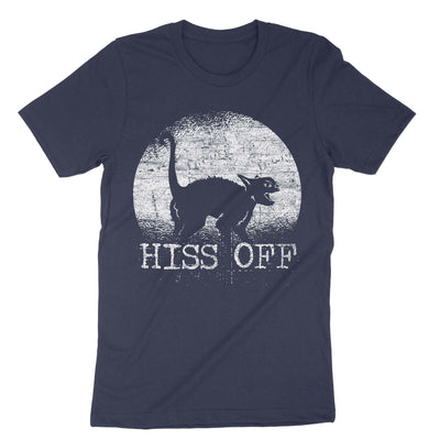 Navy Hiss Off Funny Cat T-Shirt#color_navy