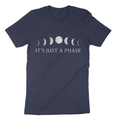 Navy Moon Phases Its Just A Phase T-Shirt#color_navy