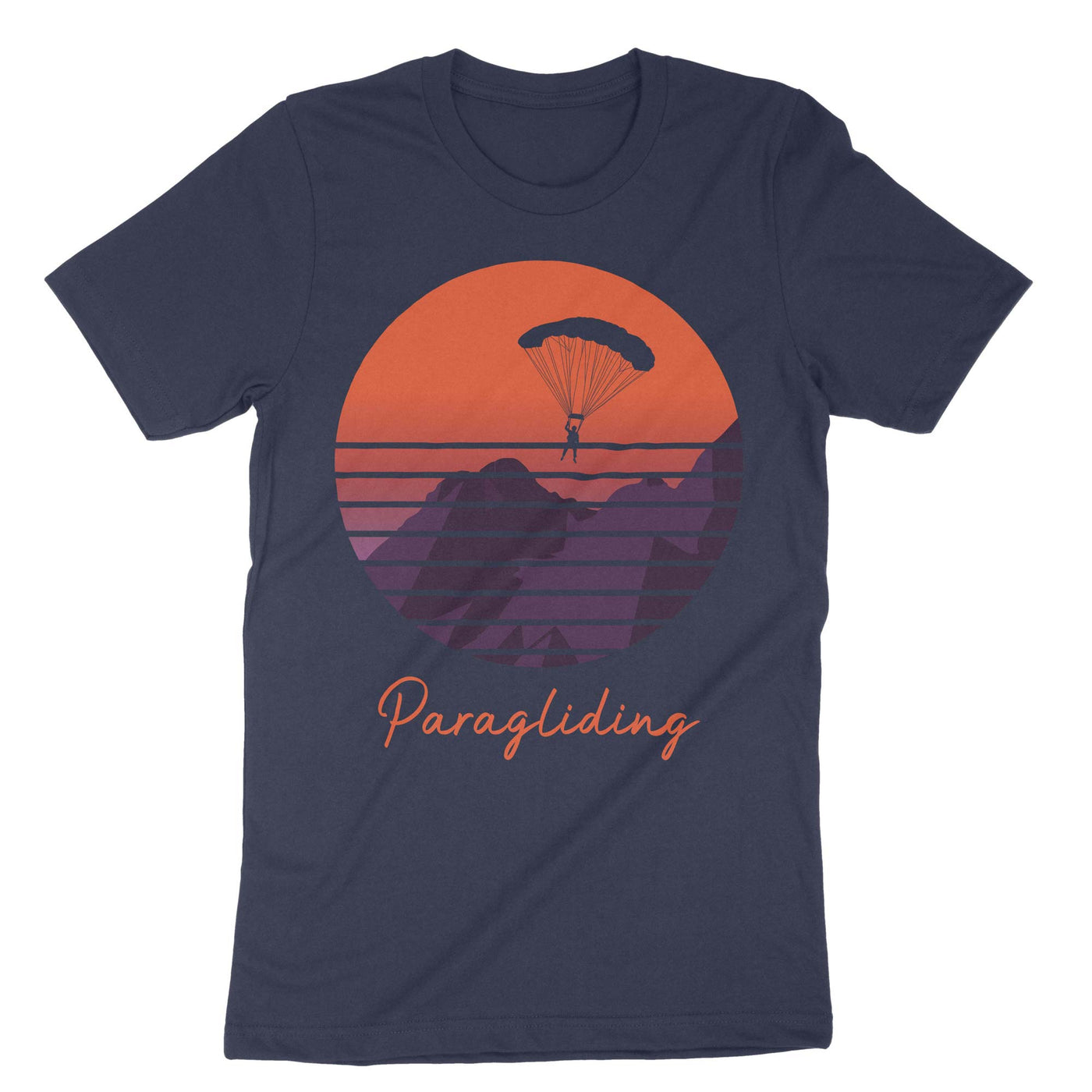 Navy Paragliding Retro T-Shirt#color_navy