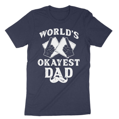 Navy World Okayest Dad T-Shirt#color_navy