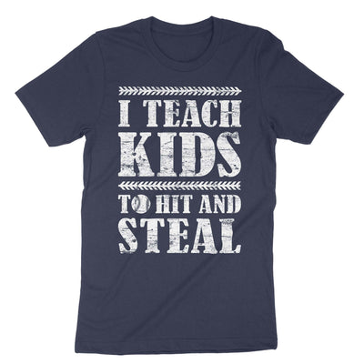 Navy I Teach Kids To Hit And Steal T-Shirt#color_navy