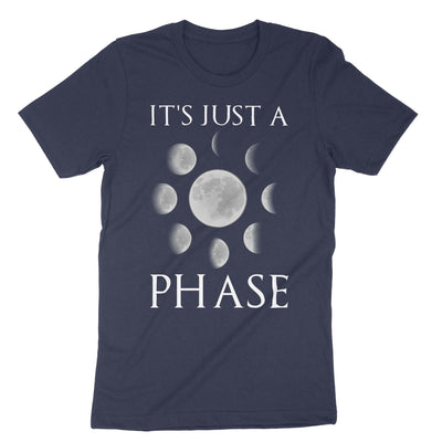 Navy Moon Phases Its Just A Phase T-Shirt#color_navy