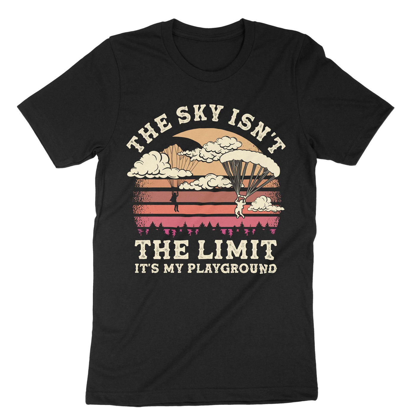 Black Paragliding Sky Limit T-Shirt#color_black