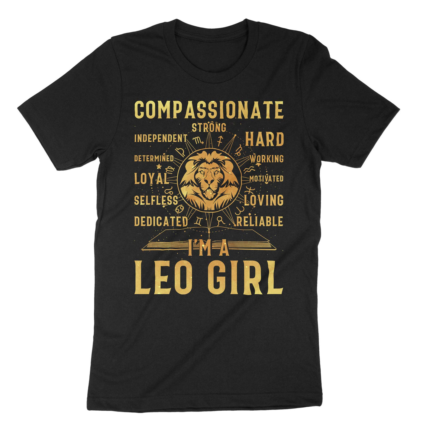 Black Im A Leo Girl Zodiac T-Shirt#color_black