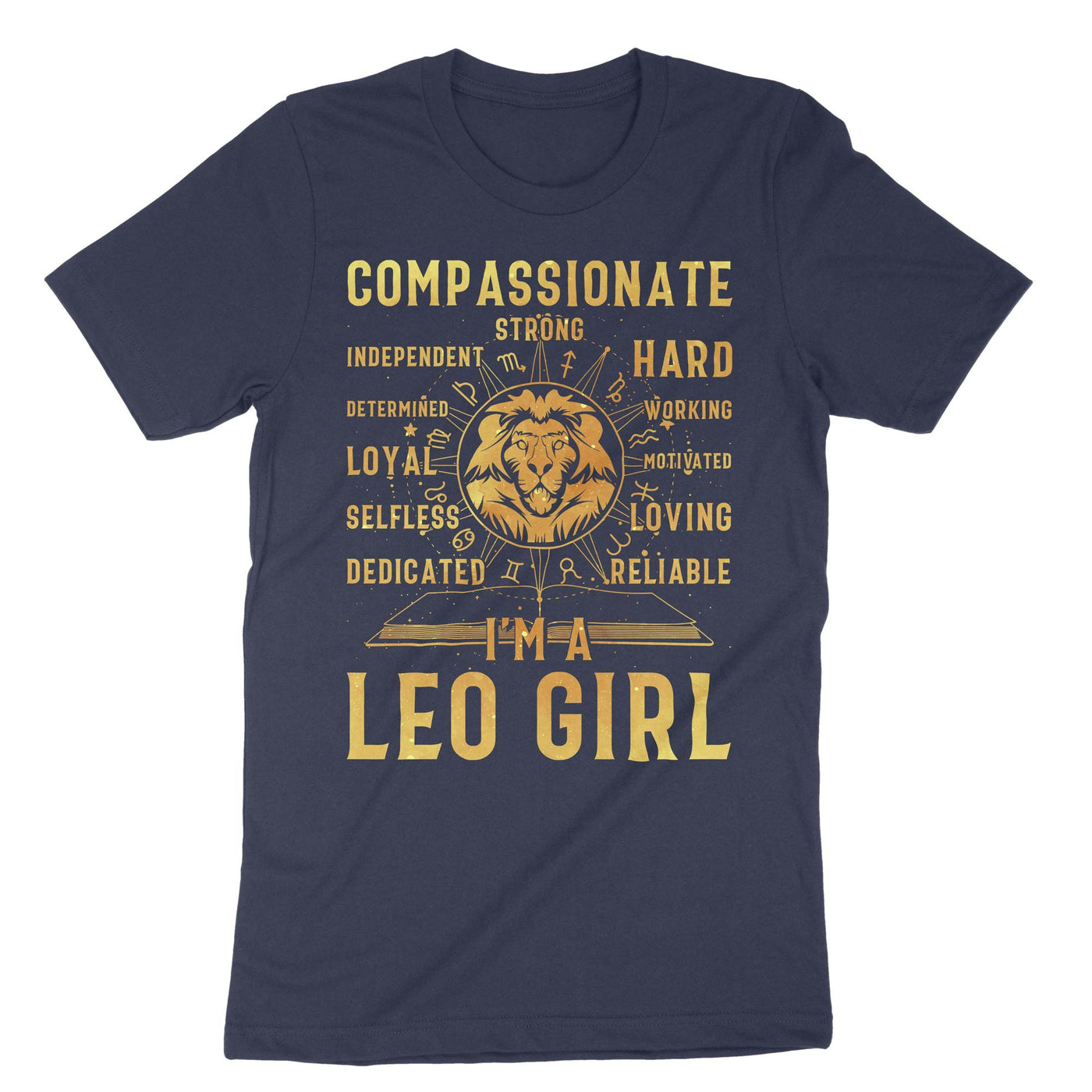Navy Im A Leo Girl Zodiac T-Shirt#color_navy