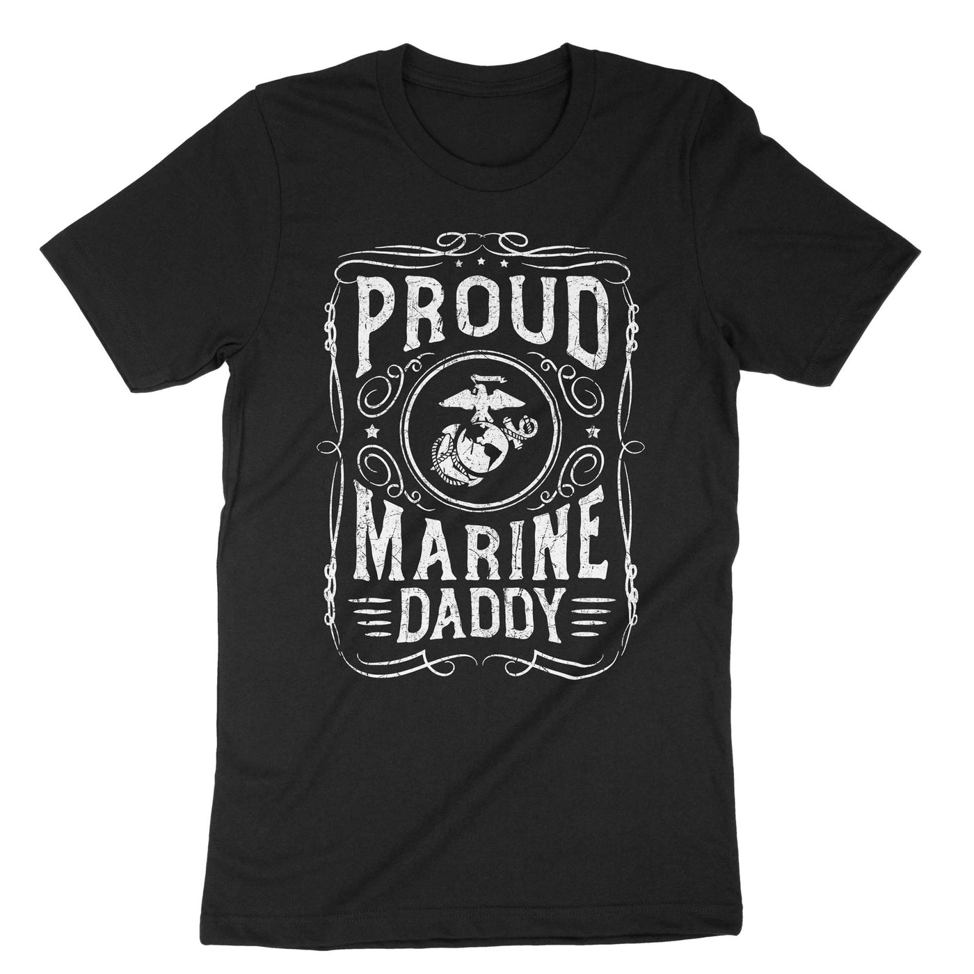 Black Proud Marine Daddy T-Shirt#color_black